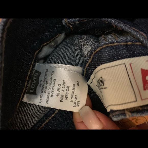 Levi’s 511 Blue Straight Leg Jeans Denim Pants Size 12 Regular Dark Wash - Picture 4 of 4